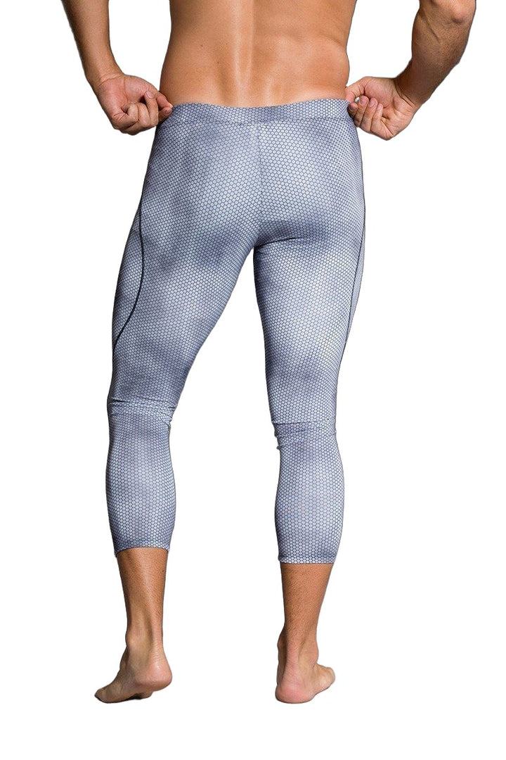 Final Sale Onzie Hot Yoga Mens Core Capri 504 - Honeycomb - rear view