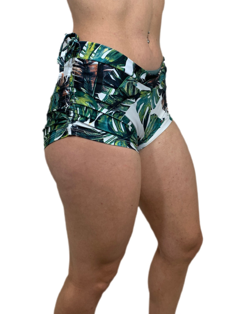 Onzie Hot Yoga Wear Side String Short 204 One Size - Tropics - side view