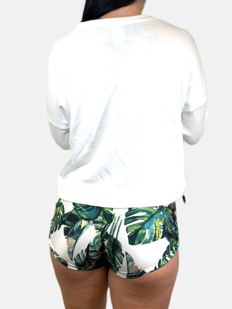 Onzie Hot Yoga Wear Side String Short 204 One Size - Tropics - rear view