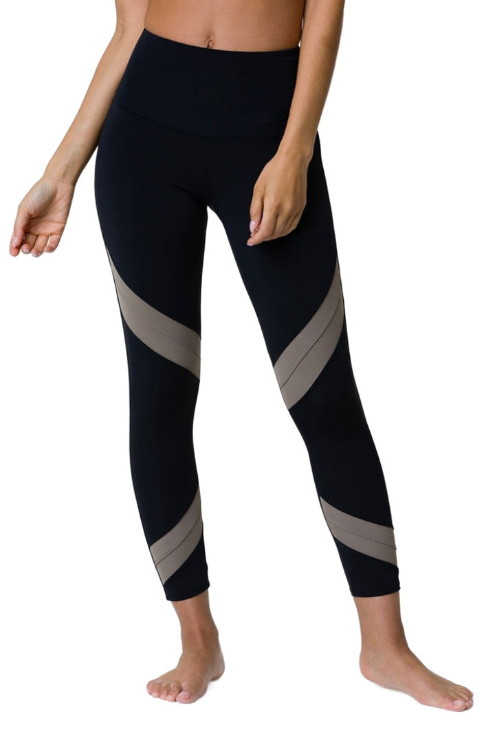 Onzie Flow Sporty Legging 2051 - Black/Dust - front alt view 1