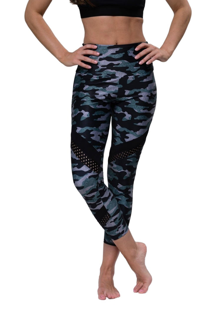 Onzie Flow Sporty Legging 2051 - Distressed Camo - front alt view