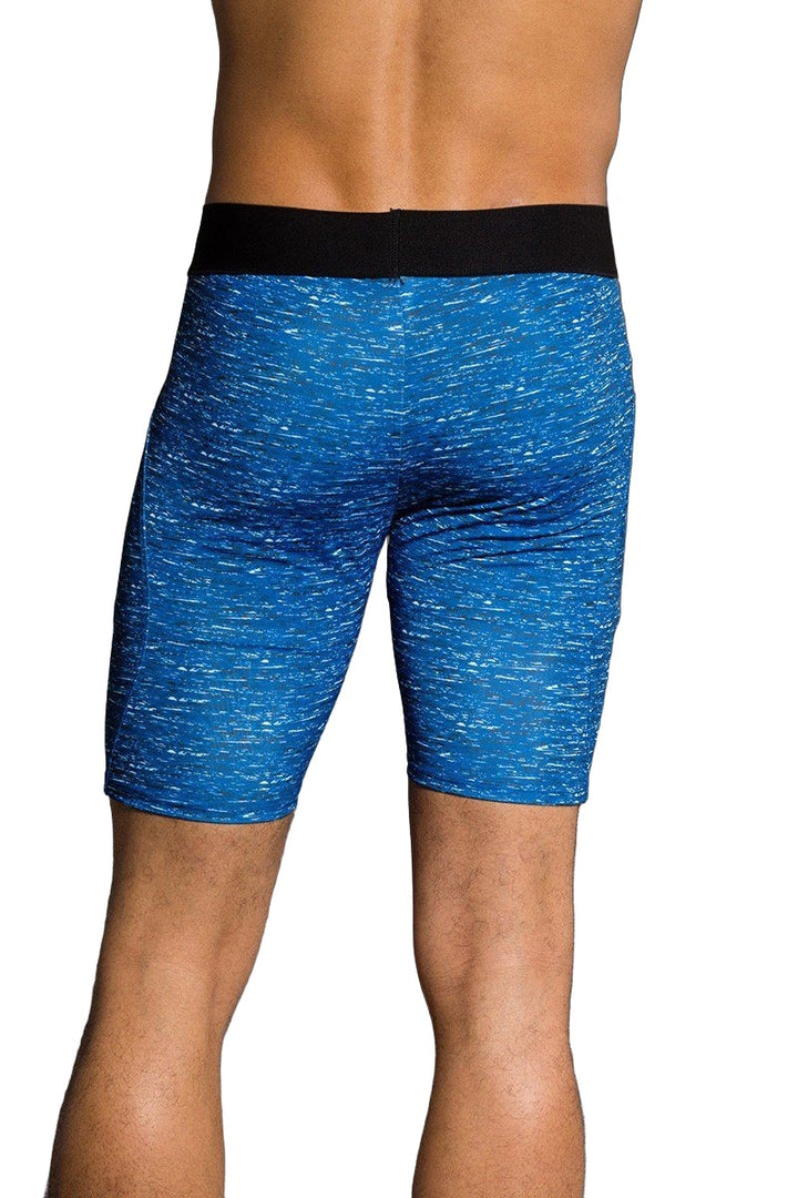 Onzie Hot Yoga Mens Fitted Shorts 508 - Earthquake - rear view