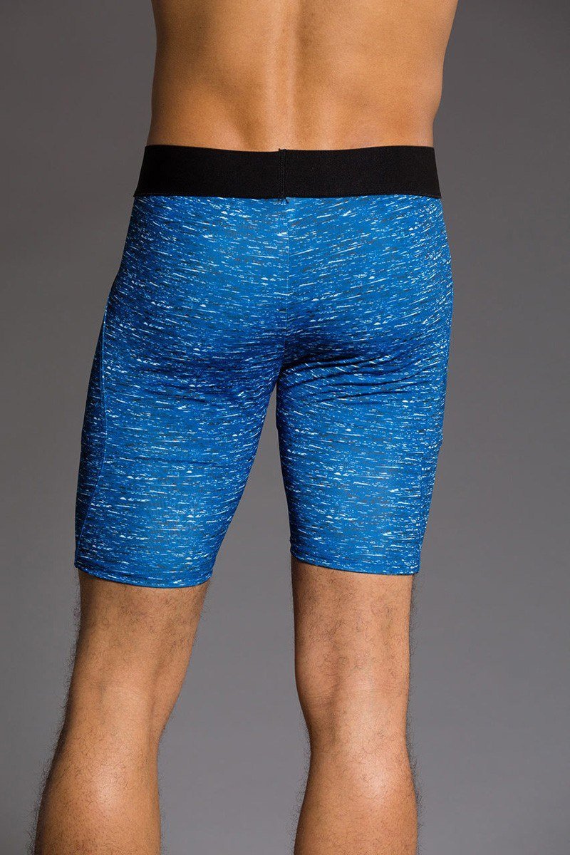 Onzie Hot Yoga Mens Fitted Shorts 508 - Earthquake - rear view