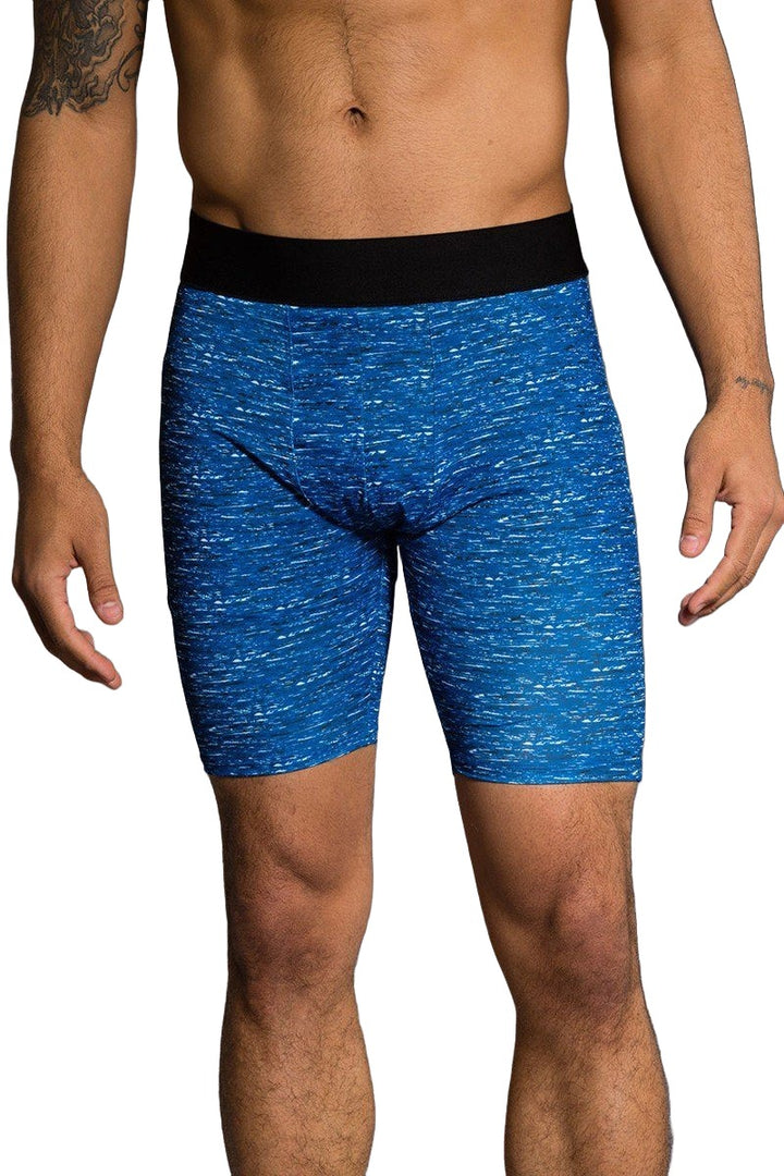Onzie Hot Yoga Mens Fitted Shorts 508 - Earthquake - front view