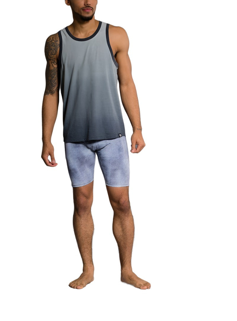 Onzie Hot Yoga Mens Fitted Shorts 508 - Mens Honeycomb - front alt view