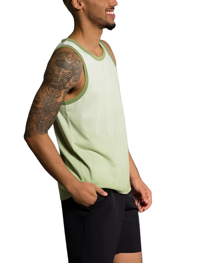 Onzie Flow Yoga Mens Ombre Tank 705 Margarita - side view
