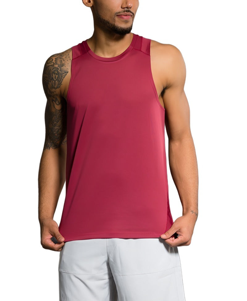 Onzie Hot Yoga Mens Muscle Tank 700 - Crimson - front view