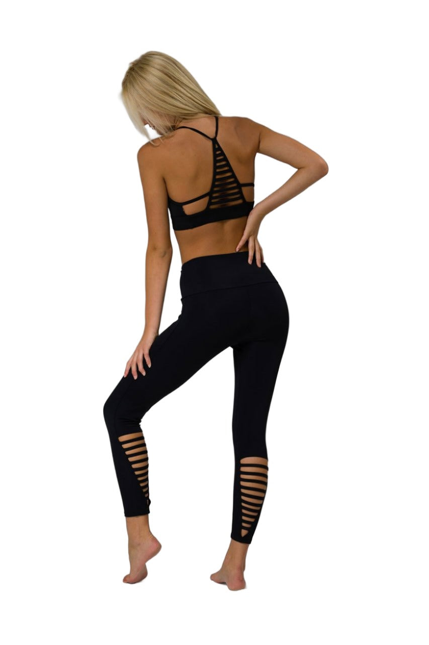 Onzie Elevate Midi Legging 2059 - Black - Rear View