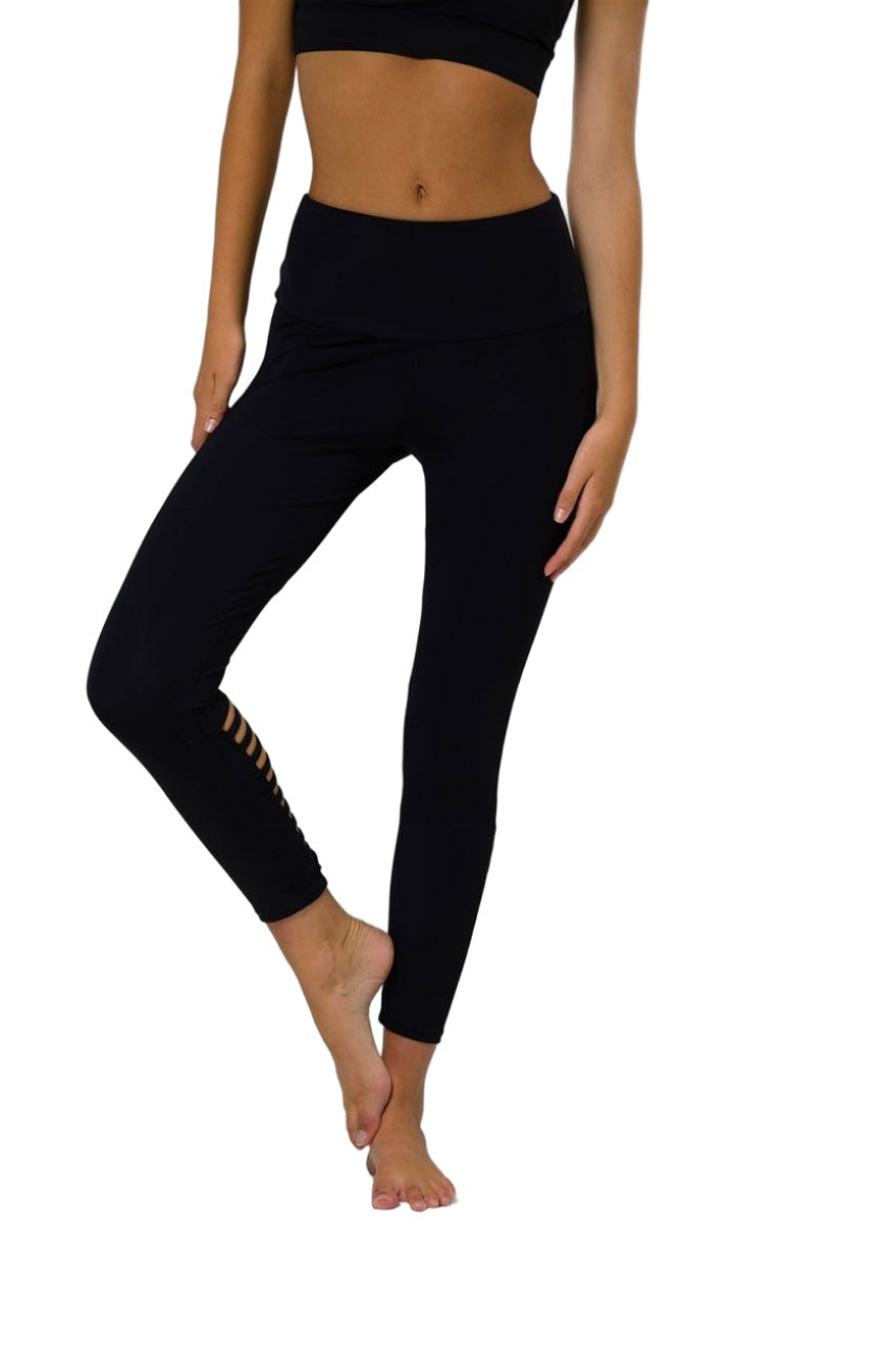 Onzie Elevate Midi Legging 2059 - Black - Front Full View