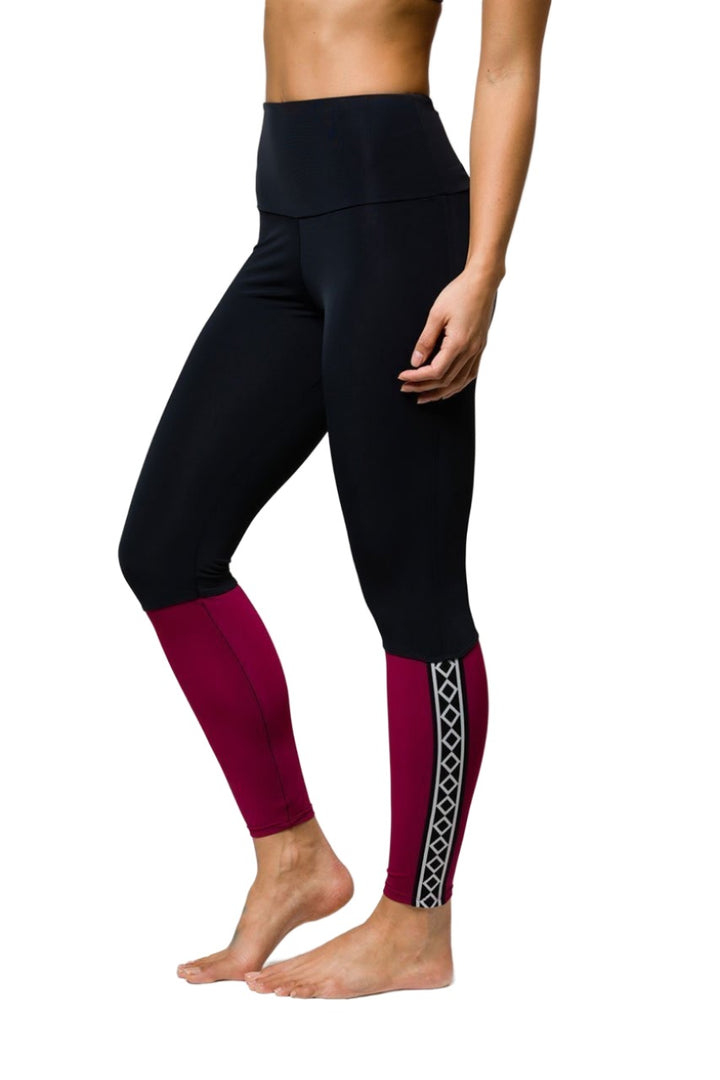 Onzie Olympian Legging 2060 - Burgundy - side alt view 2