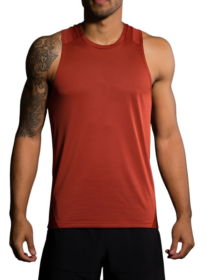Onzie Hot Yoga Mens Muscle Tank 700 - Crimson - front view