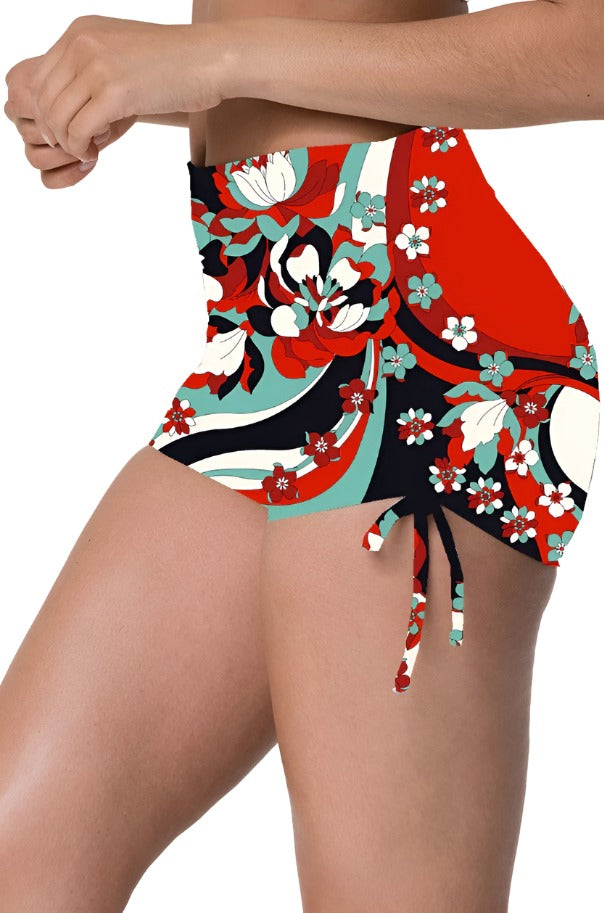 Onzie La Coqueta High-Rise Short 2062 - Floral 2 B - Side View