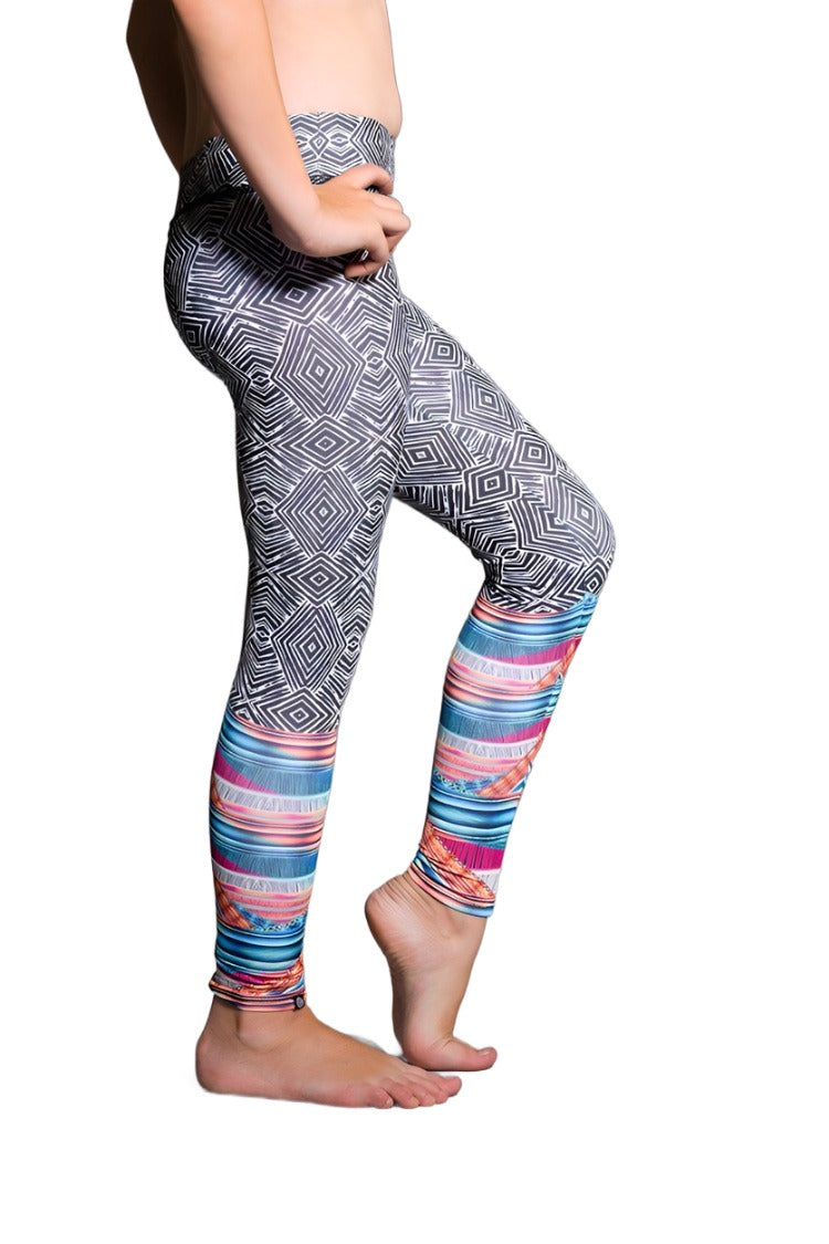Onzie Youth Graphic Leggings 829 - Tribal Effect - side view