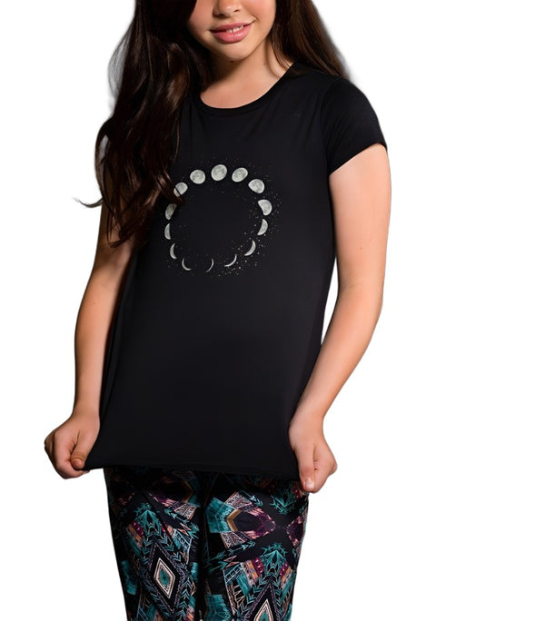 Onzie Youth Cap Sleeve Tee 892 - black - front view