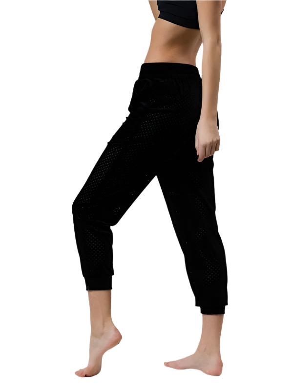 Onzie Velour Crop Pant 2071 Black - side view