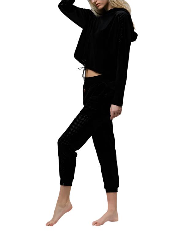 Onzie Velour Crop Pant 2071 Black - front alt view 1