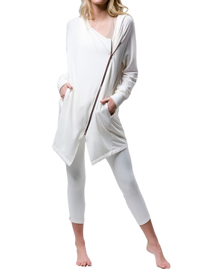 Onzie Pleated Legging 2072 - Ivory - front alt view
