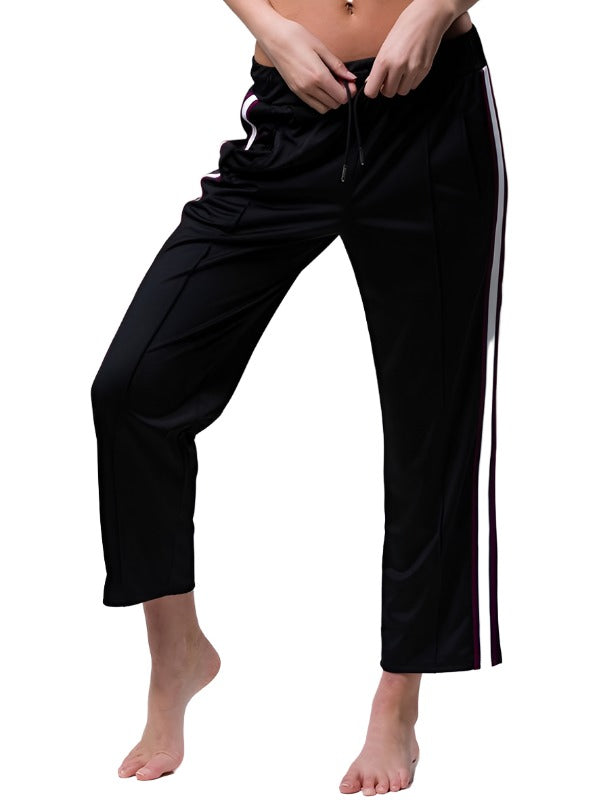 Onzie Yoga Flow Tract Pant 2074 Black/Aubergine - front alt view