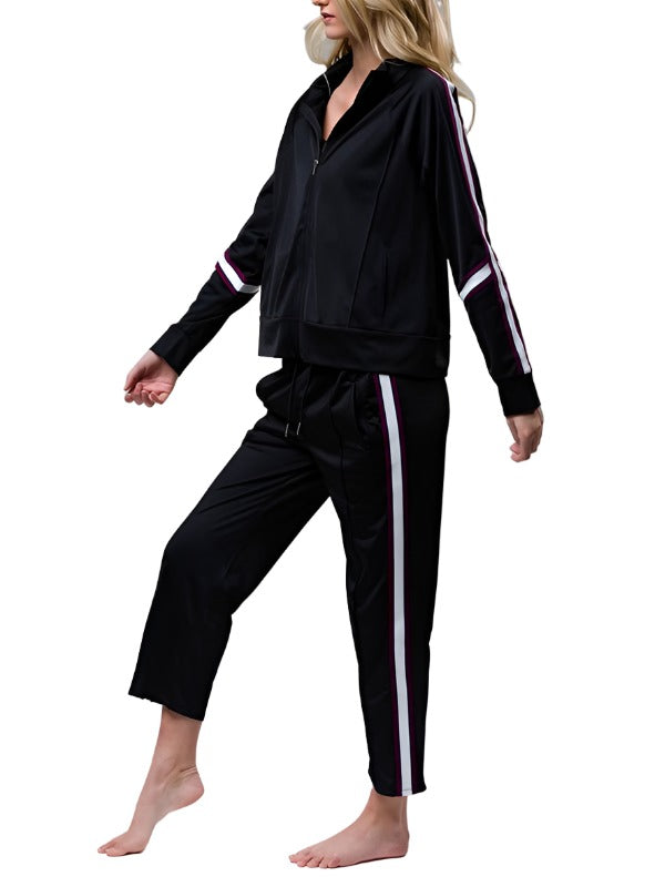 Onzie Yoga Flow Tract Pant 2074 Black/Aubergine - side alt view