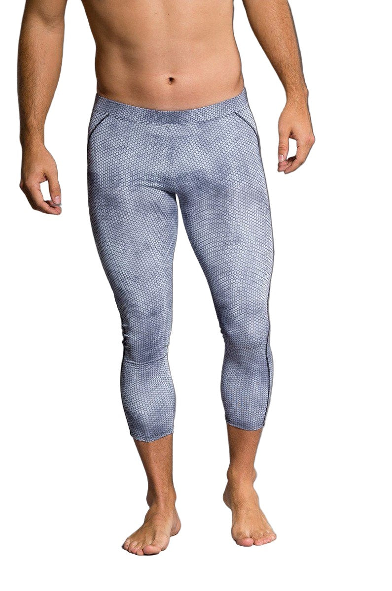 Final Sale Onzie Hot Yoga Mens Core Capri 504 - Honeycomb - rear view