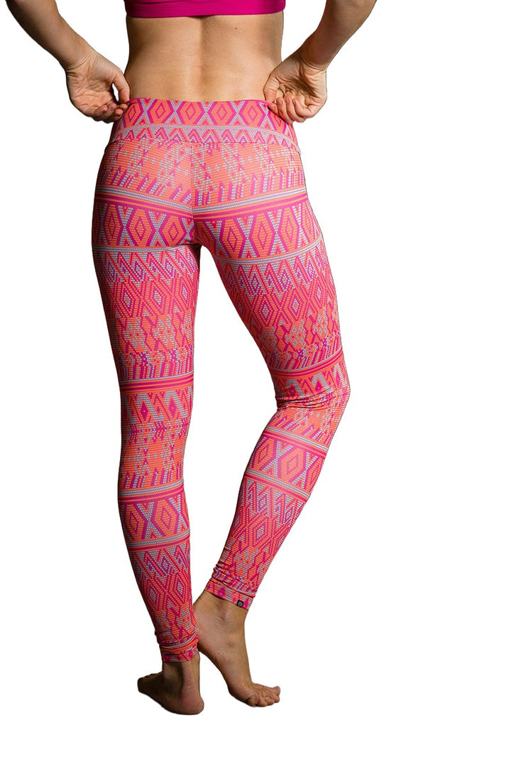 Onzie Hot Yoga Leggings 209 - Dusk Blocks - rear view