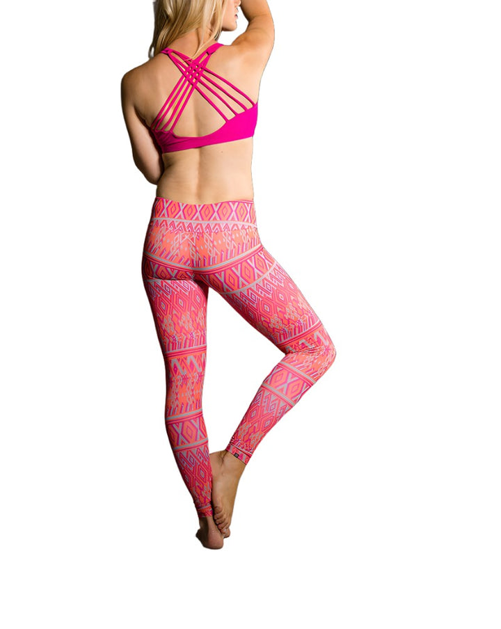 Onzie Hot Yoga Leggings 209 - Dusk Blocks - rear alt view