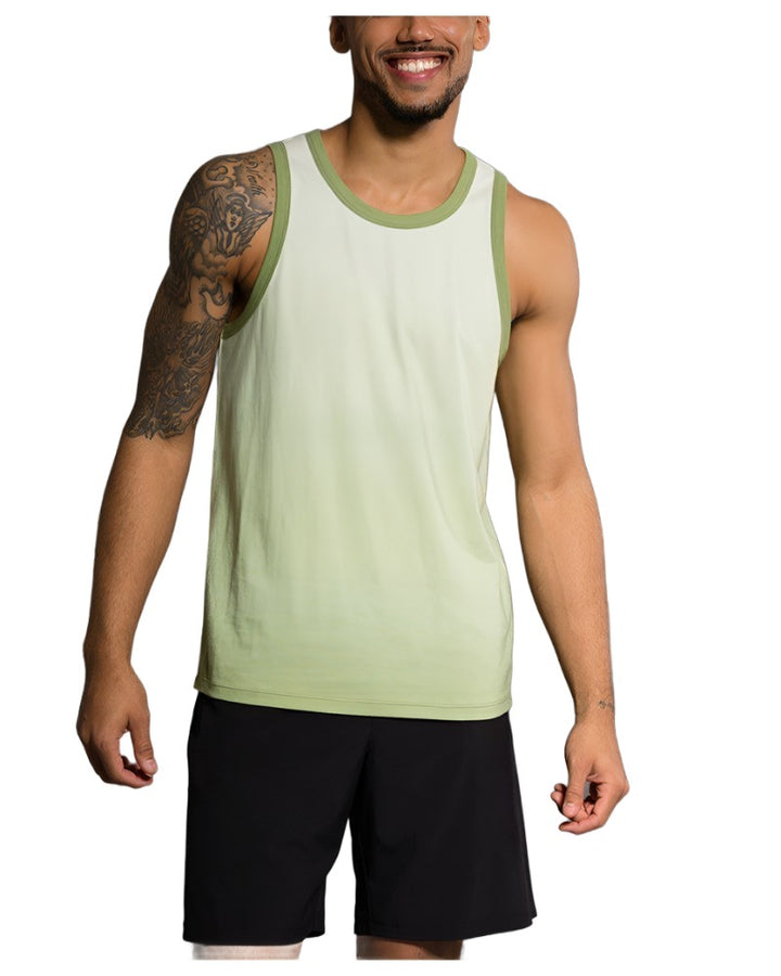 Onzie Flow Yoga Mens Ombre Tank 705 Margarita - front view