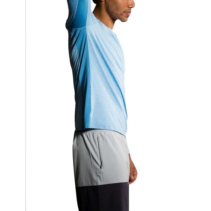 Onzie Hot Yoga Mens Raglan Long Sleeve 702 - Mykonos - side view