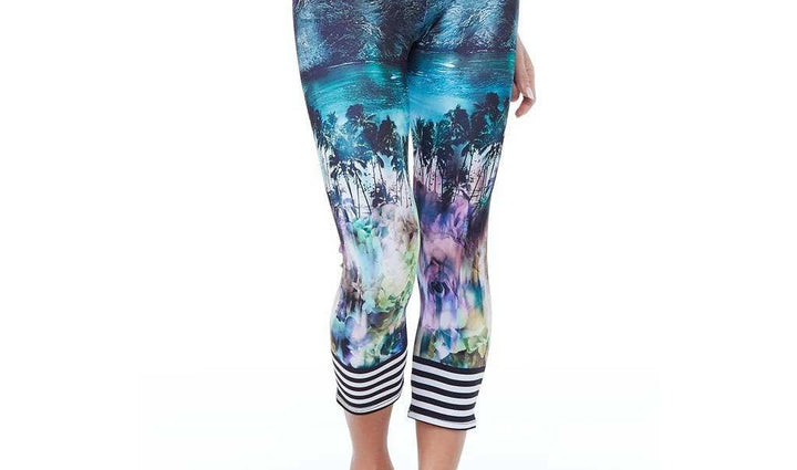 Onzie Hot Yoga Graphic Capri 241 - Malibu - front view