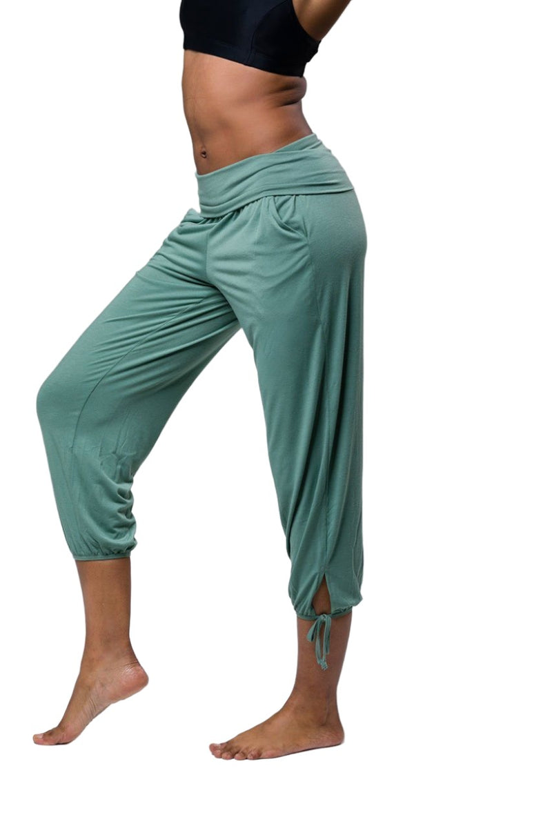 Onzie Hot Yoga Gypsy Pants 212 - Sage - side view