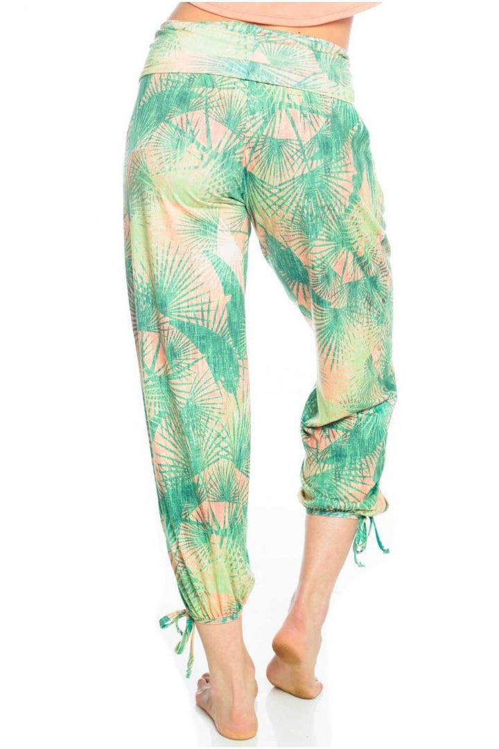 Onzie Hot Yoga Gypsy Pants 212 - Retro Palm - rear view