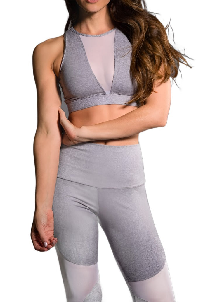 Onzie Hot Yoga Briana Bra 3641 - Stone - front view