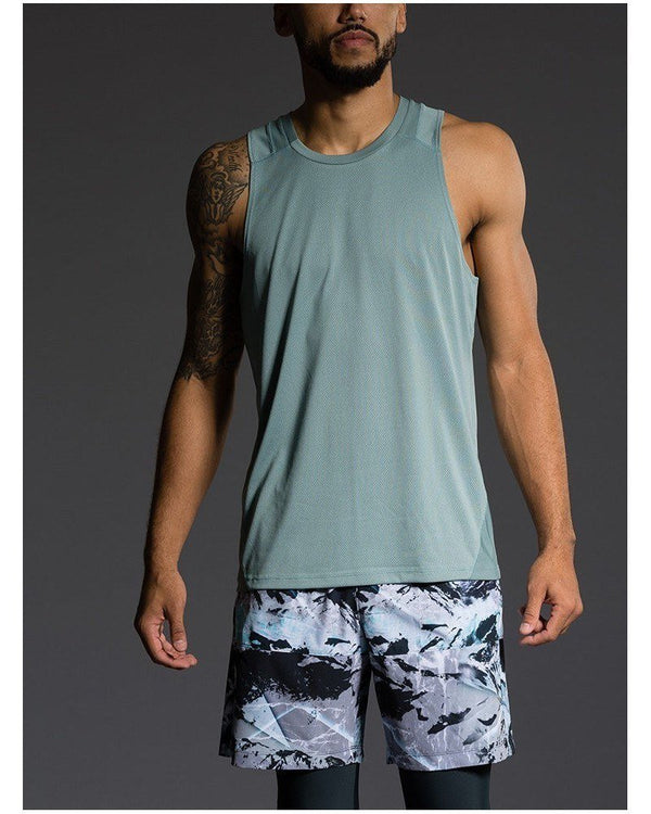 Onzie Hot Yoga Mens Muscle Tank 700 - Moonstone men - front view