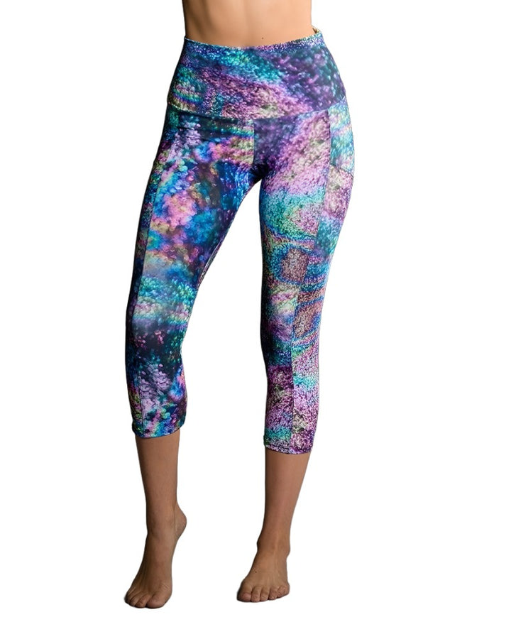 Onzie Hot Yoga High Rise Stunner Capri 2011 - Urban Rain - front alt view