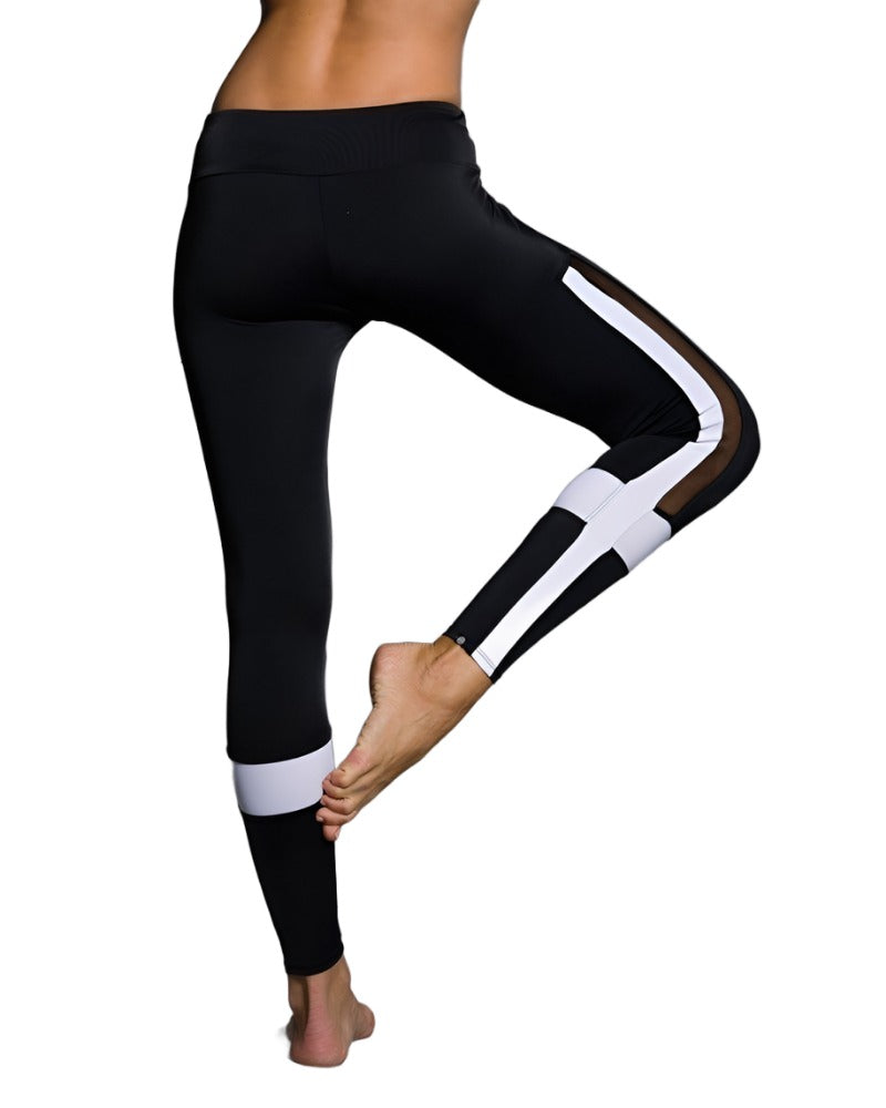Onzie Power Legging 256 - Black/White - rear view