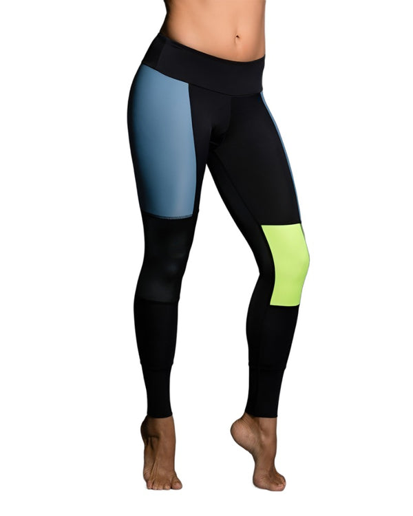  Performance Activewear - Printed Yoga Leggings - Python  Slate Night- XS