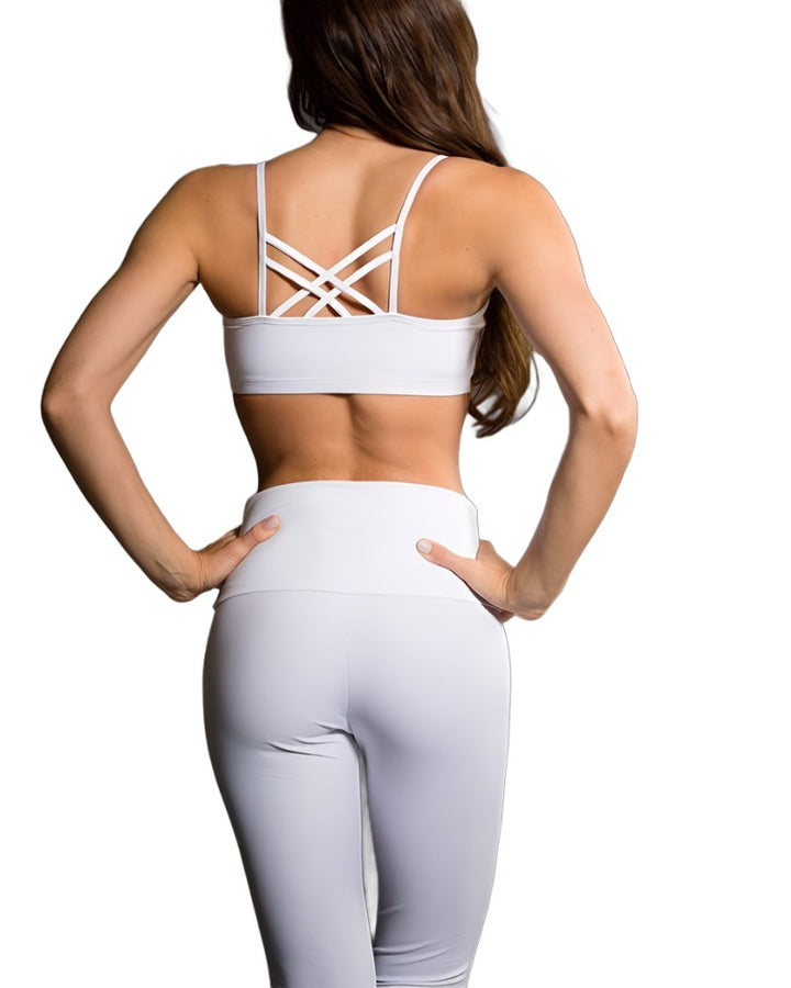 Onzie Hot Yoga Bound Bra 3023 - White-Snake - rear view