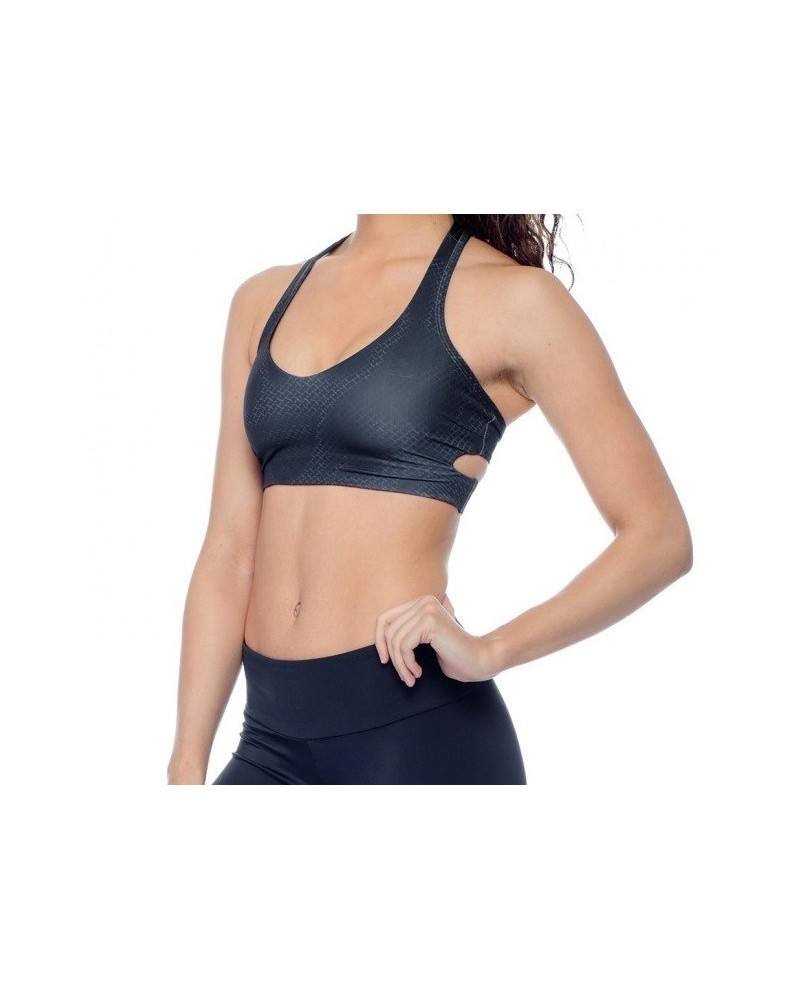 Onzie Hot Yoga Wrap Bra 3600 - Urban Fence - front view