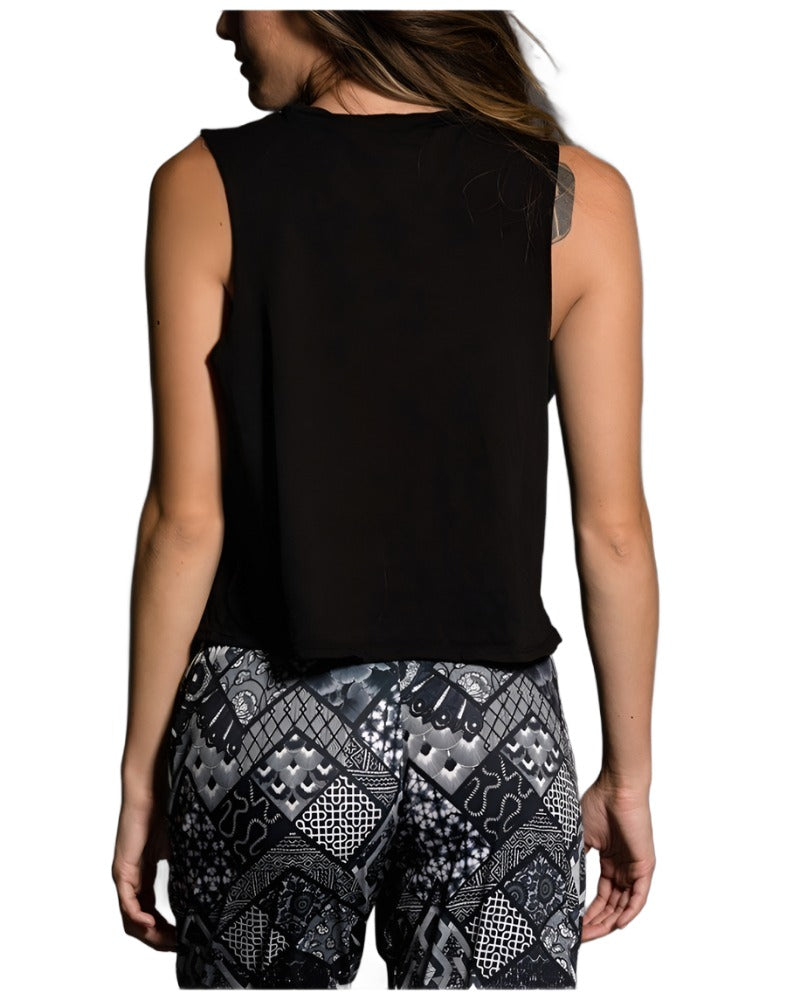 Onzie Hot Yoga Muscle Tank 3019 Warrior - Black - rear view