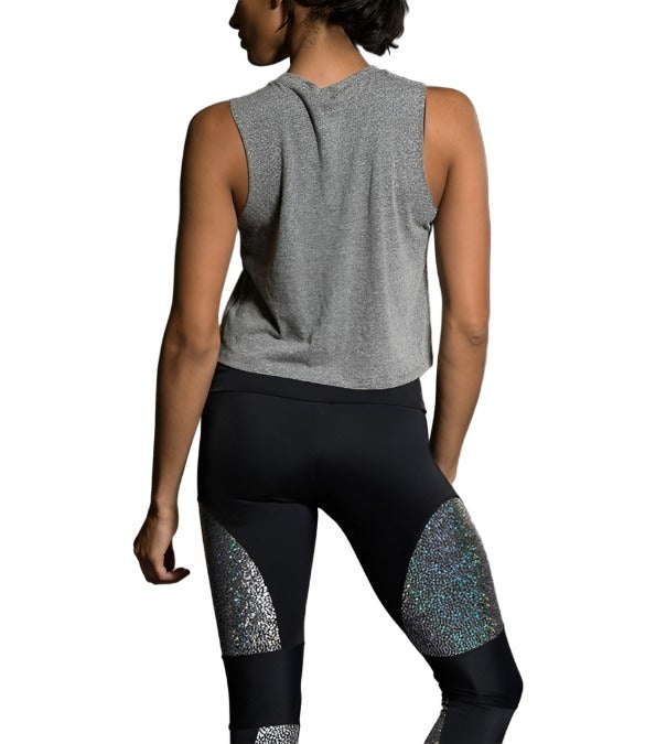 Onzie Hot Yoga Muscle Tank 3019 Mandala Grey - rear view