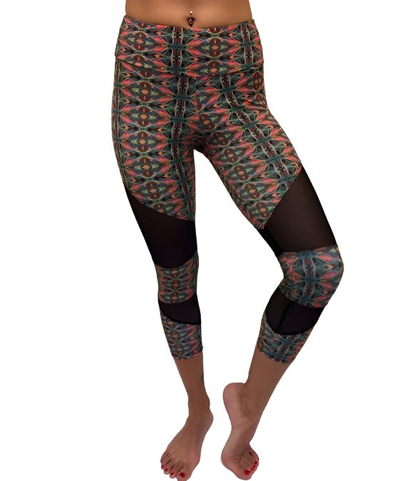 Onzie Hot Yoga Cut Out Capri 270 - Balinese - front alt view