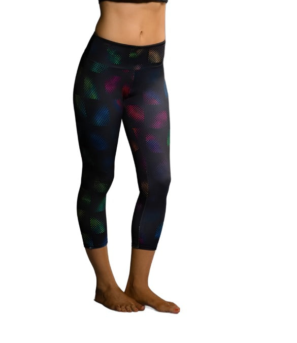 Onzie Hot Yoga Capri 202 Stain Glass - front view