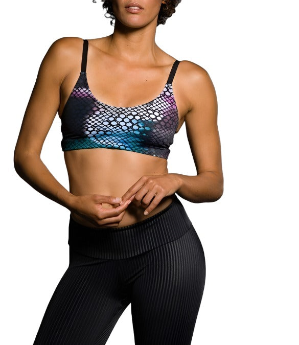 Onzie Hot Yoga Elastic Cage Bra Top 316 - Cree - front view