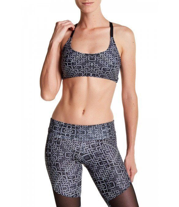 Onzie Hot Yoga X Back Elastic Bra Top 377 - Chain Gang - front view