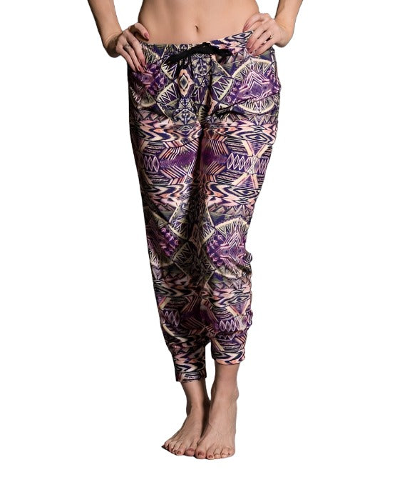 Onzie Hot Yoga Sweat Pant 227 - Tropical Rainforest - Front View