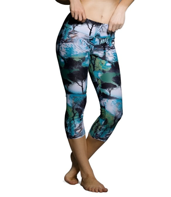 FINAL SALE Onzie Hot Yoga Capri 202 - Twilight - front view
