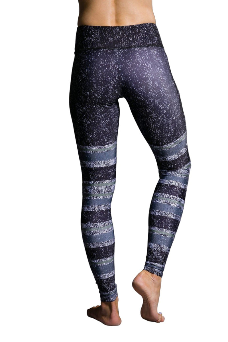 Onzie Hot Yoga Graphic Leggings 229 - Textured Stripe - rear view