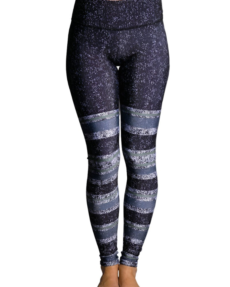 Onzie Hot Yoga Graphic Leggings 229 - Textured Stripe - front view