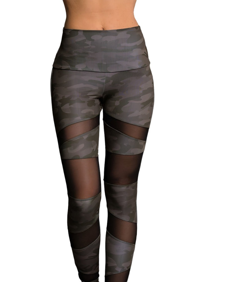 Onzie Hot Yoga High Rise Bondage Legging 280 - Silver Snake - Front View