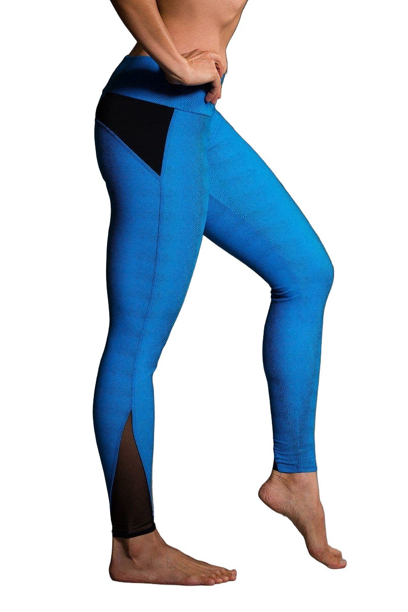 Onzie Hot Yoga Shaper Legging 291 - Blue Venom - side view